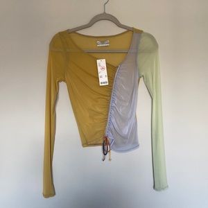 urban outfitters sheer colorful top